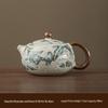 Ru Kiln Splendid Landscape Ceramic Teapot