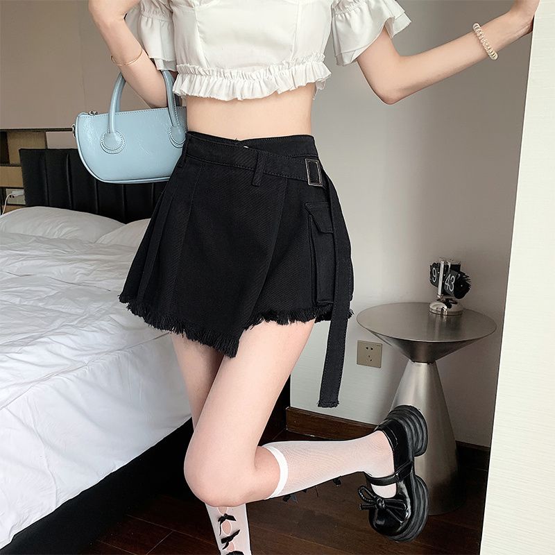Women's New High-waisted Slim Straight Wide-leg Irregular A-line Skirt