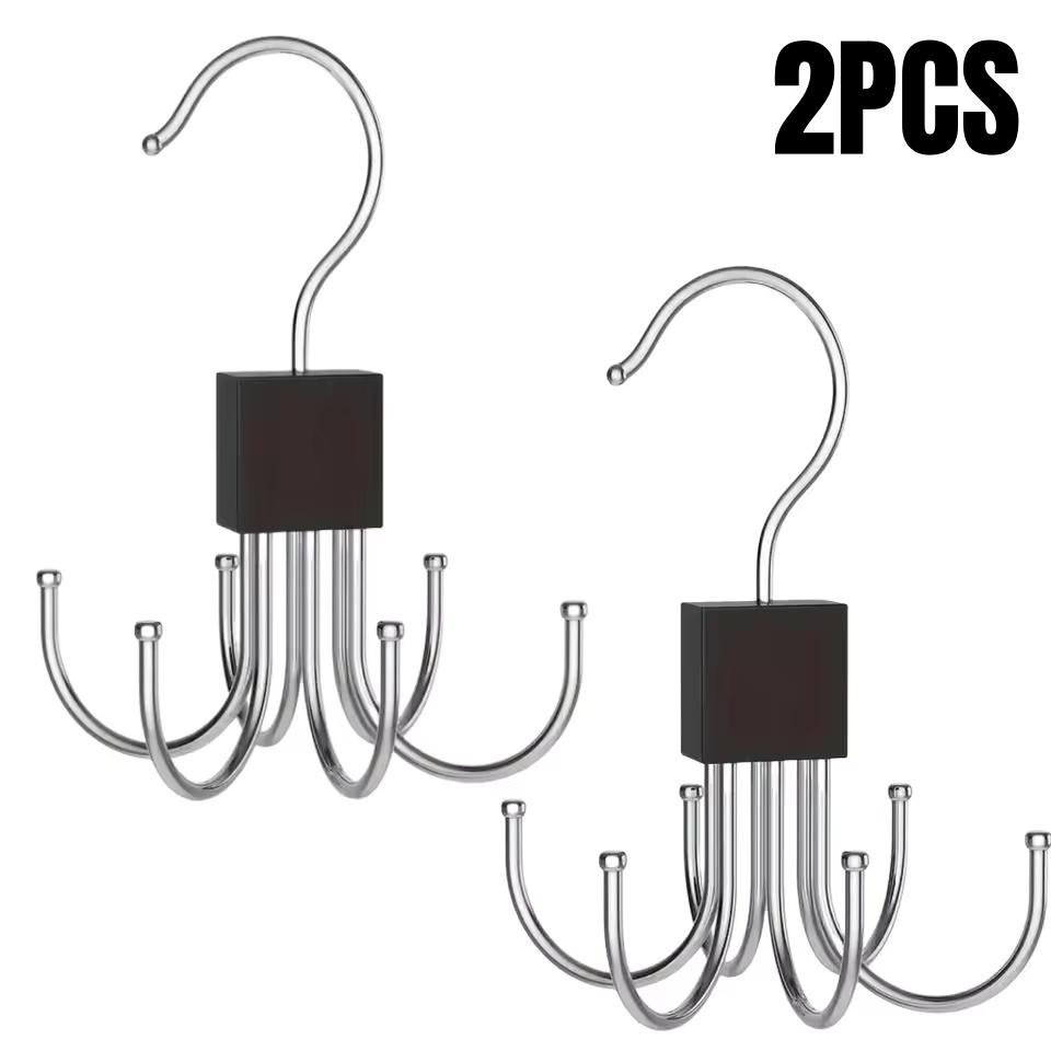 1/2/3/5Pcs 360° Rotating Storage Hanger Hook Multi-Claw Metal Belts Rack Wardrobe Organizer Bras Ties Scarves Closet Supplies