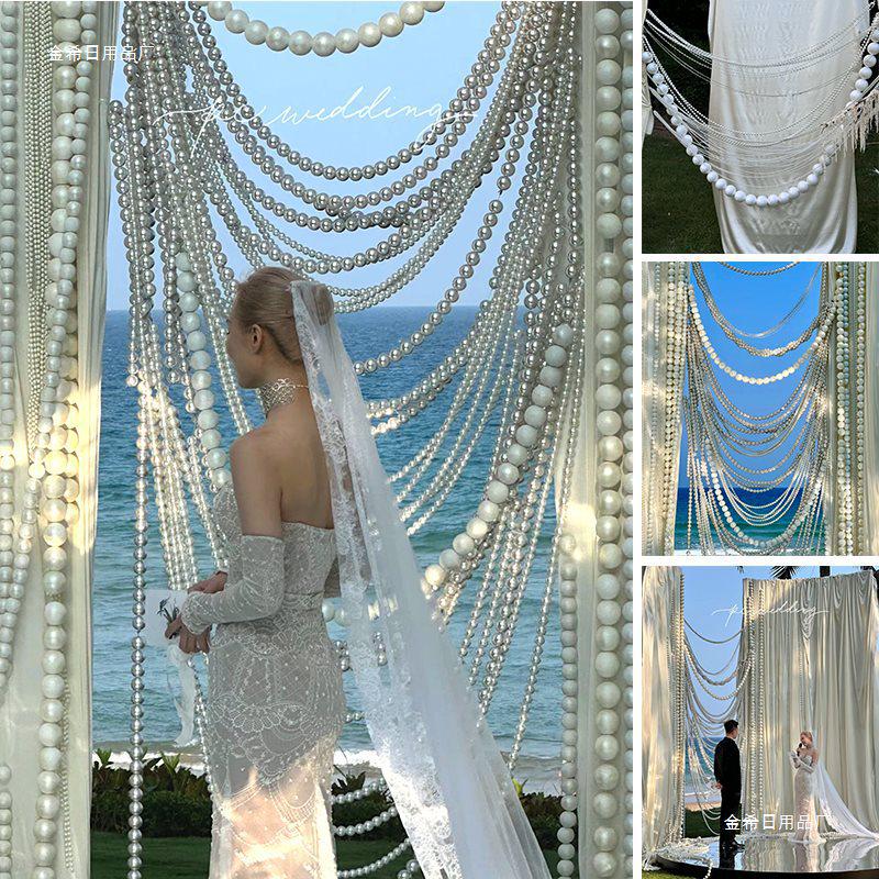 Giant Pearl String Wedding Ornament for Display and Photo Backgrounds