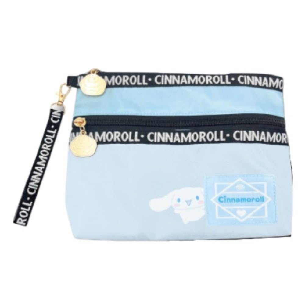 

Hatayama Shoji Double Pocket Pouch with Logo Tape, Cinnamoroll, H16 x W24 x D6cm, 64202313