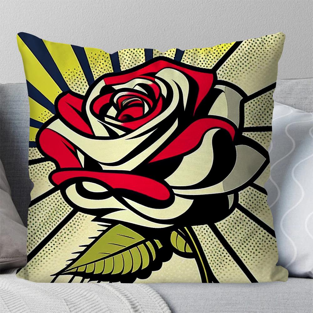 1pc Fashion POP Comic Portrait Pillow Case Square Pillow Bedroom Sofa LeisureComfortCushionCar Living Room Home Decoration 40X40