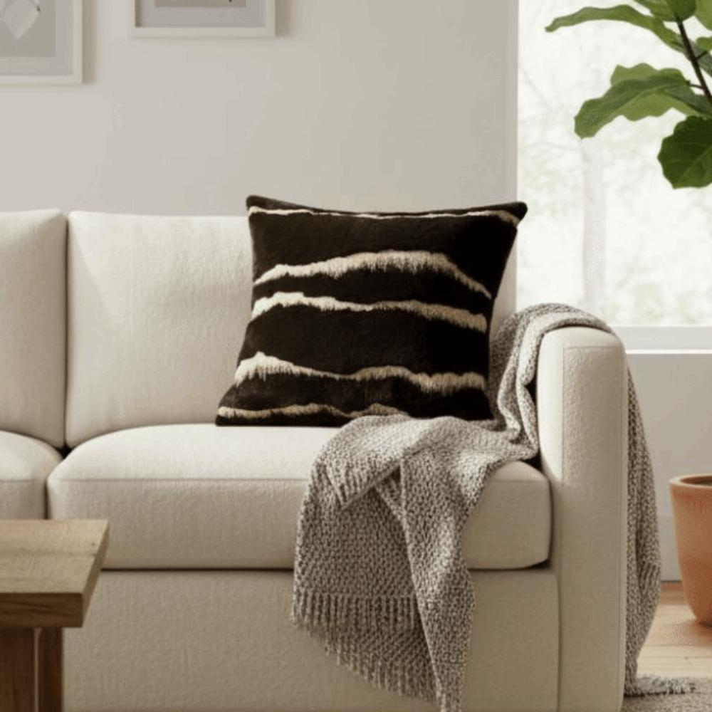 Französische Retro-Kissenhülle Weiche Luxus-Stempelkissenhülle Hautfreundlich Verdickte Lendenkissenhülle Wohnzimmer