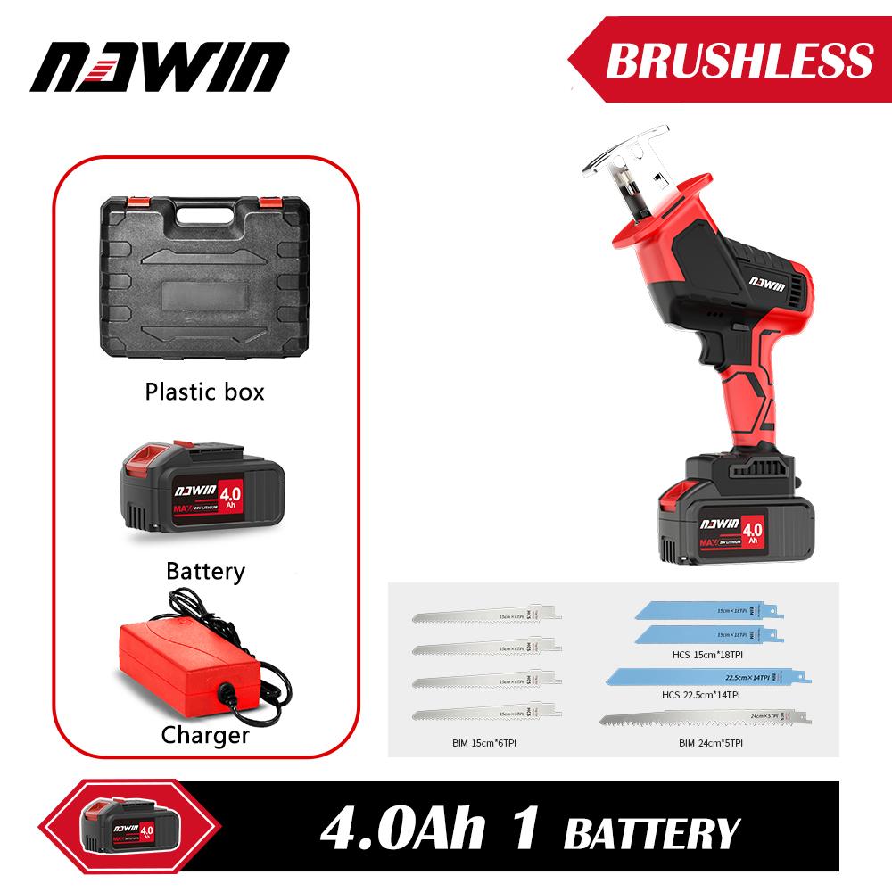 NAWIN 20V Reciprocating Saw Brushless Cordless Portable Metal Wood Cutting