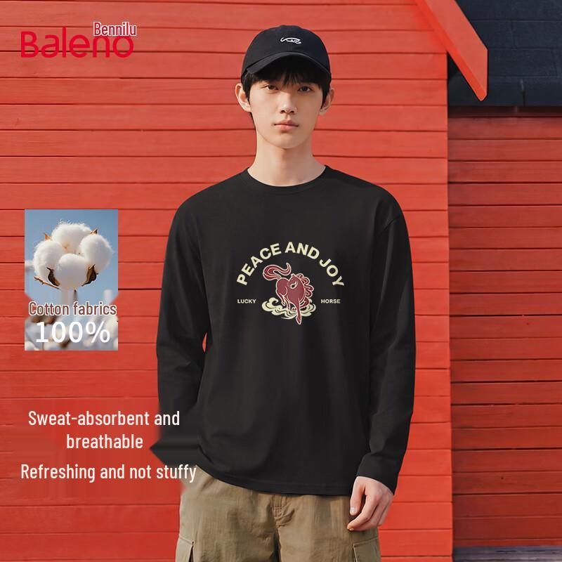 Baleno Men s Lucky Zodiac Pure Cotton Long Sleeve T-Shirt