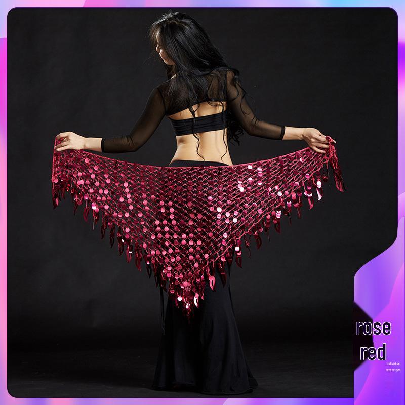 Lanț de talie sirenă eșarfă de șold cu paiete și ciucuri de chimvale