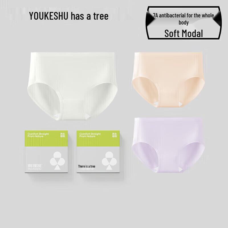 YouKeShu Women's 7A Antibacterial High-Waist Modal Briefs