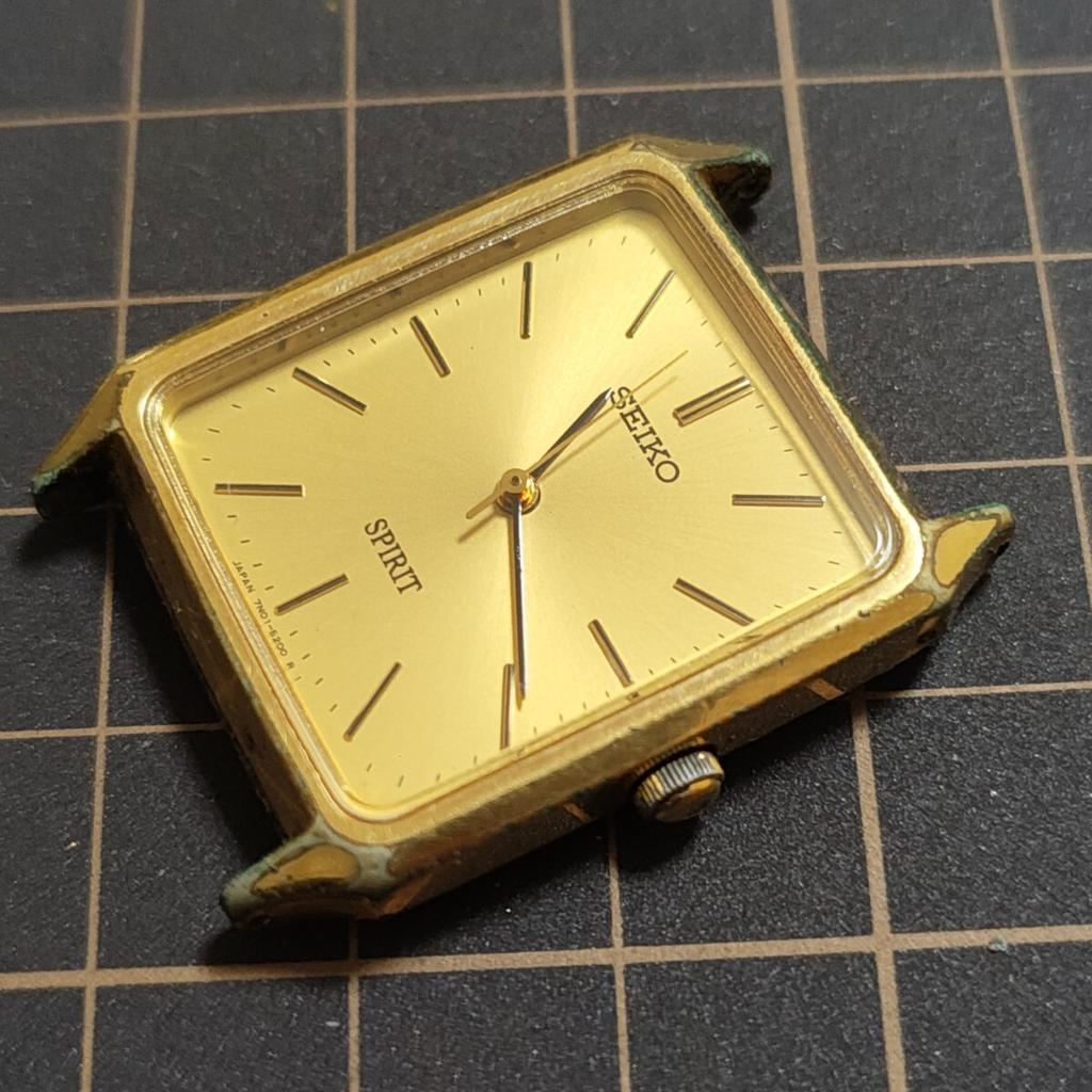 SEIKO SPIRIT Square Gold Quartz Watch [Working Condition] 7N01-5180 (Management K26)