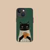 Cute Coffee Cat Silicone Mobile Phone Case for iPhone 17 16 15 14 13 12 11 X XR XS Air Pro Max Plus Mini Colorful Cover