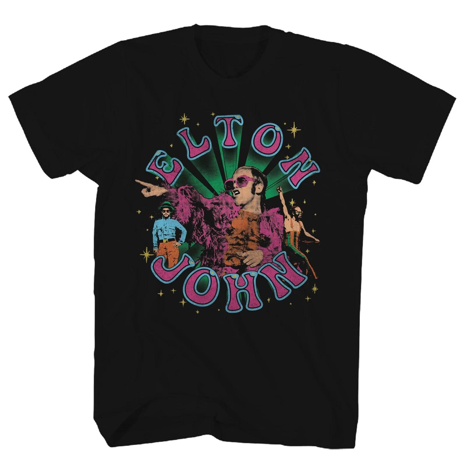 Elton John Images Mens T Shirt Music Classic Band Concert Rock Tee New Black S