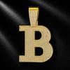 Hip Hop Alloy Letter Pendant Necklace With Full Rhinestone Inlay Cuban Chain Men Streetwear Fashion Accessory