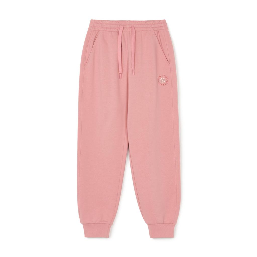 MLB New York Yankees Soft Versatile Mid-Rise Knit Joggers Women Bottoms Pink 3FPTB0144-50PKM