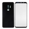 Phone Rear Back Glass Cover Front Screen Glass Lens Replacement Set for Samsung S9+ G965(Black )