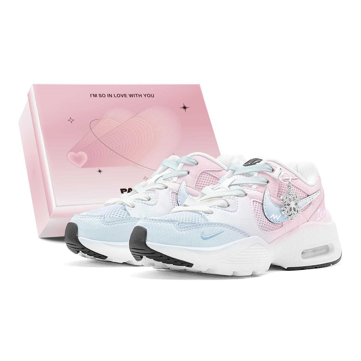 

Nike Air Max Fusion Abrasion Resistant Low top Running Shoes Women s Blue Pink CJ1671-100(TeamS2-S-BOX) 38.5