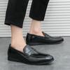 Fashion Italy Classic Black Leisure Business Men's Loafer Comfortable Flat Bottomed Style Office Party Men's Walking Leather Shoes