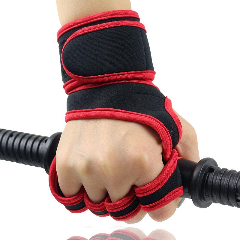 Fitness Gloves Outdoor Exercise Half-finger Gloves Dumbbell Men's Sports Equipment Long Wrist Guards Women's Deadlift Barbell Gloves