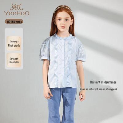 Girls' Pure Cotton Short-Sleeve Shirt