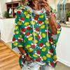 Women's Christmas Print Hooded Sweatshirt with Drawstrings, Loose Fit Casual Pullover Top
