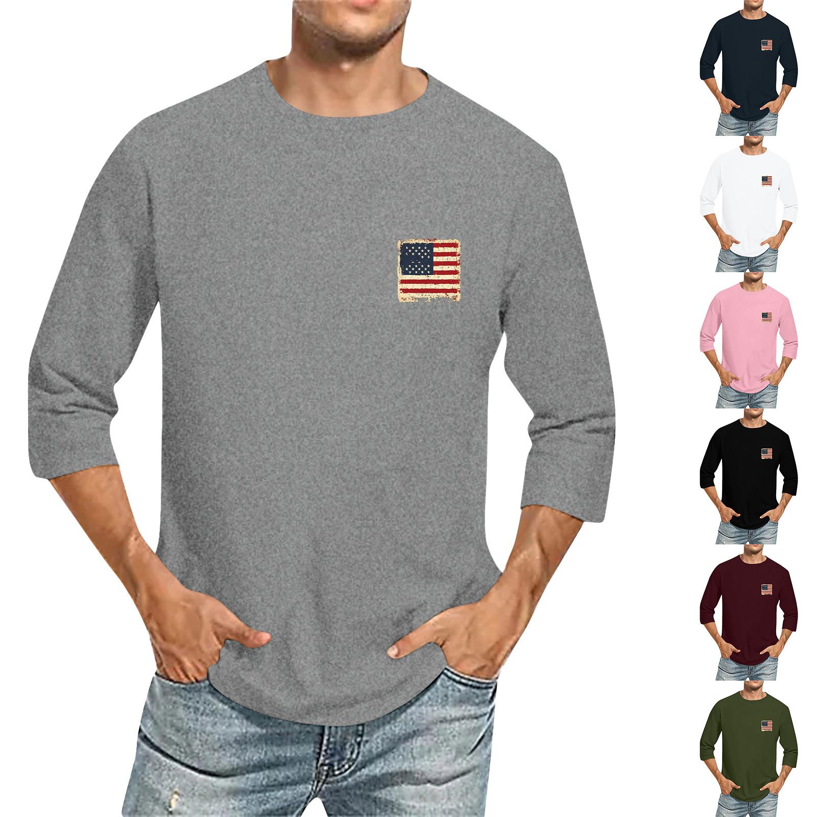 

Мужская повседневная модная футболка с круглым вырезом и рукавом три четверти XXL розовый