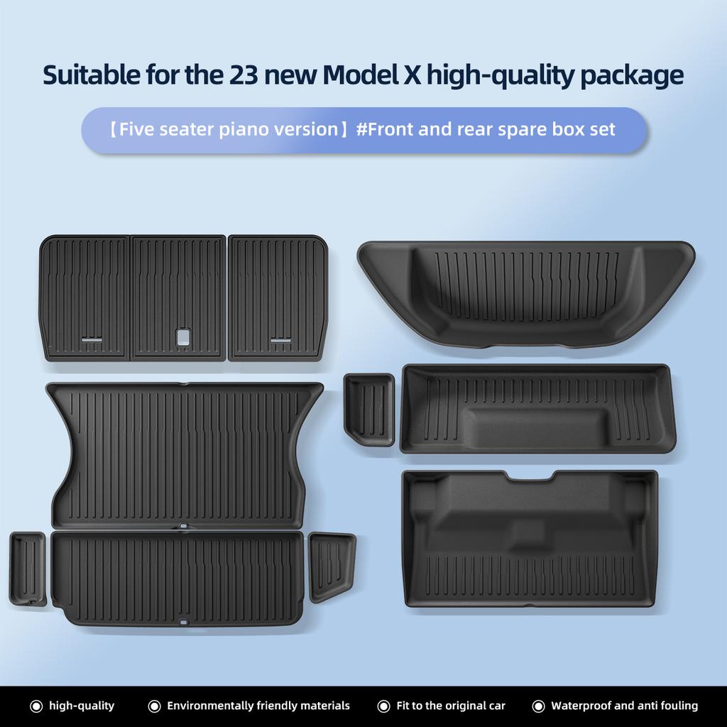 for Tesla Model X 2025 2025 TPE 3D Car Floor Mats Cargo Liner Trunk Pad Waterproof Protective Left Rudder