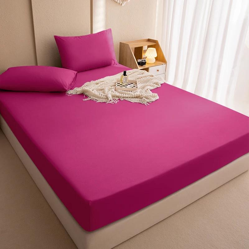 

Full Waterproof Mattress Protector Deep Pocket Mattress Cover, Soft Breathable Mattress Pad, Fitted Noiseless Waterproof Bed Cover Stretch To 12 2xPillowcase 48x74cm розовый