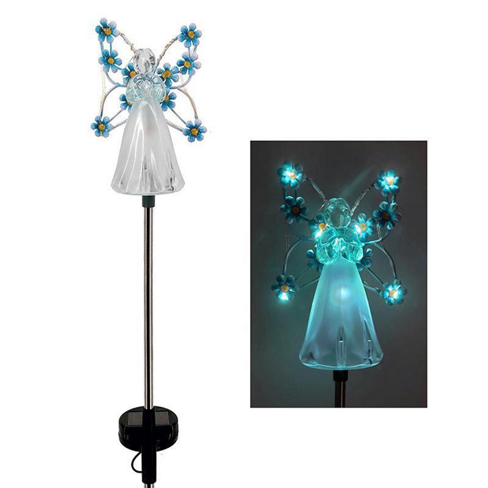 Solar LED Angel Lights Waterproof Outdoor Garden Decoration Lights Landscape Yard Patio Cemetery Stake Lights Lawn Night Lamp