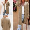 Womens Boho Patchwork Cardigan Long Sweater Open Front Knit Sweaters Coat