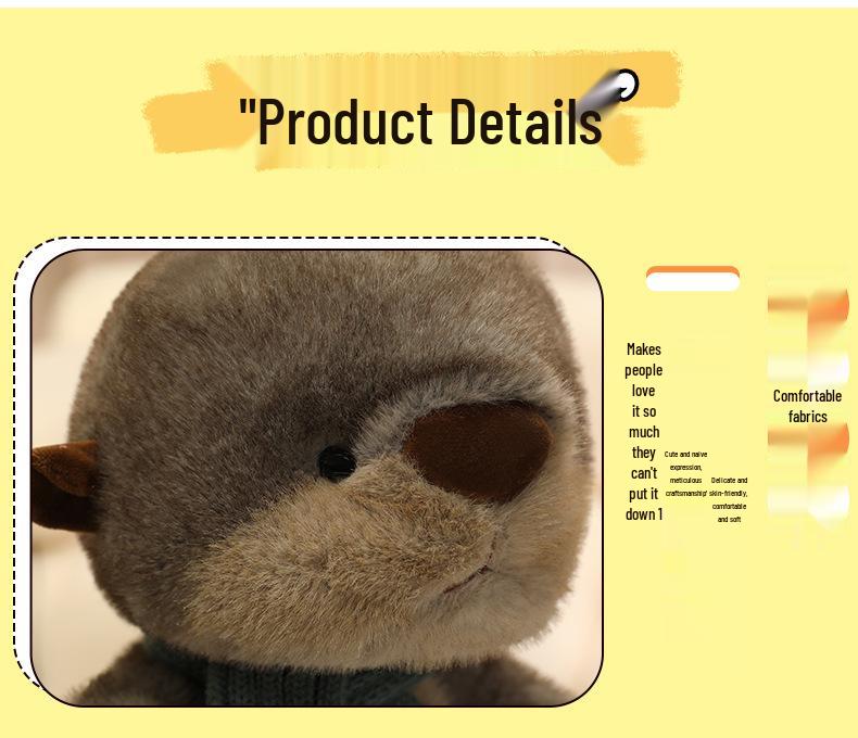 Cute Otter Plush Toy - Super Soft Hugging Pillow Doll for Girls