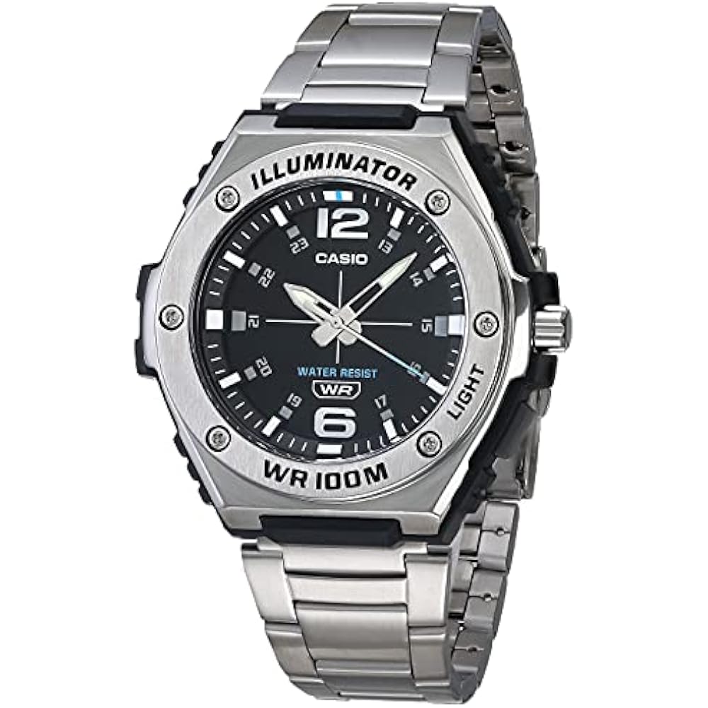 Casco Luminator Mens Quartz Heavy Duty 50mm Watch MWA-100H-2AVCF, Silver, Analog
