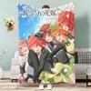 The Quintessential Quintuplets Throw Lightweight 240G Flannel Blanket Soft Skin-Friendly For Summer Cooling