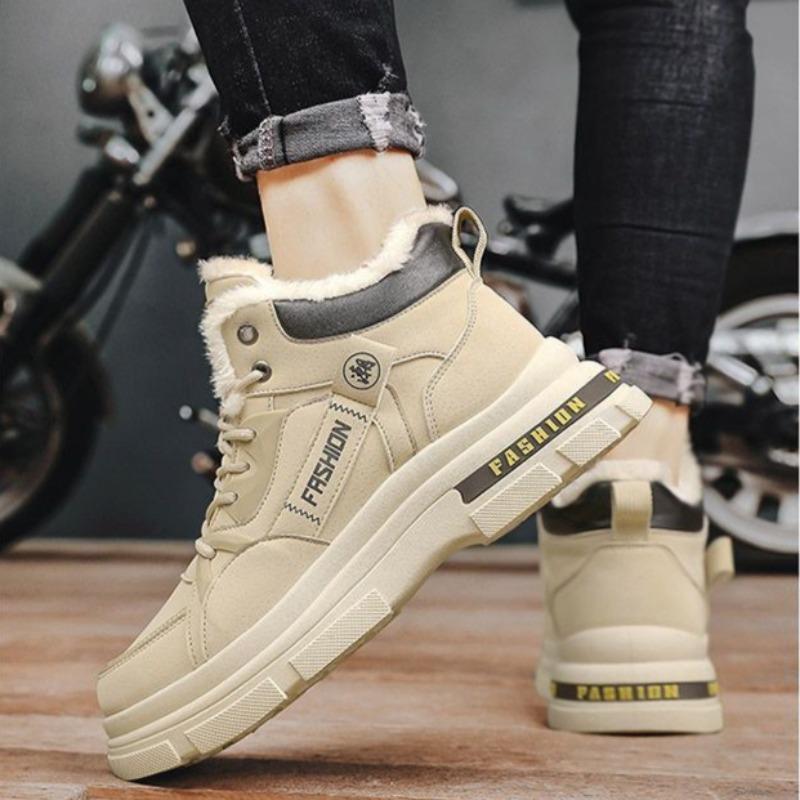 Men Super Thick Fleece Lined Snow Boots Outdoor Hiking Warm Winter Cotton Shoes