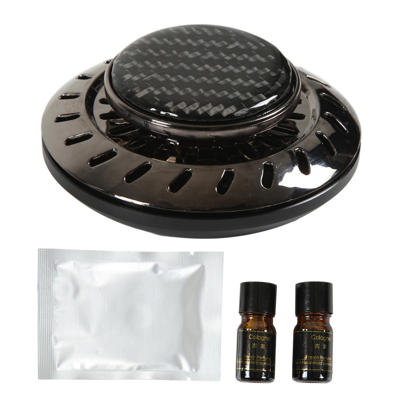 

Car Air Freshener Flying Disc Shape Long Lasting Aromatherapy with 2 Essential Oils Deodorant Decoration чорний