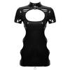 Dámské mini šaty z umělé kůže s výřezem Bodycon Party Club šaty