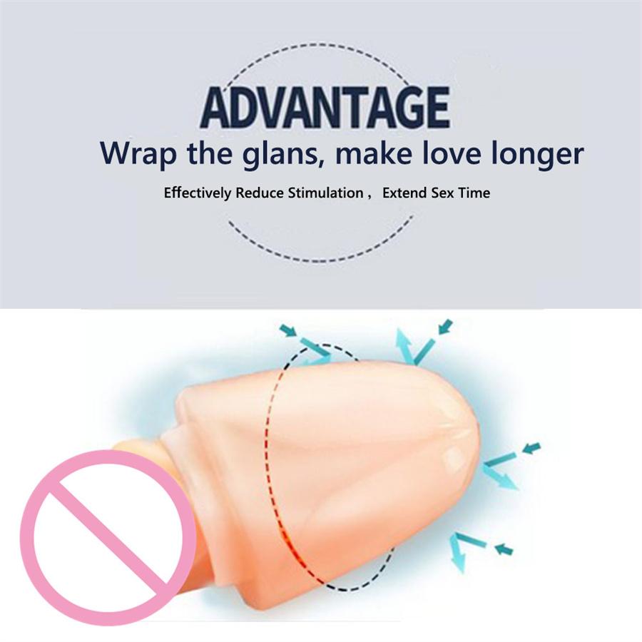 Opakovaně použitelné silikonové pouzdro na penis Glans Kondom Prodlužovač penisu Erekce Předkožka Cudnost Cage Dick Sexuální hračky pro muže