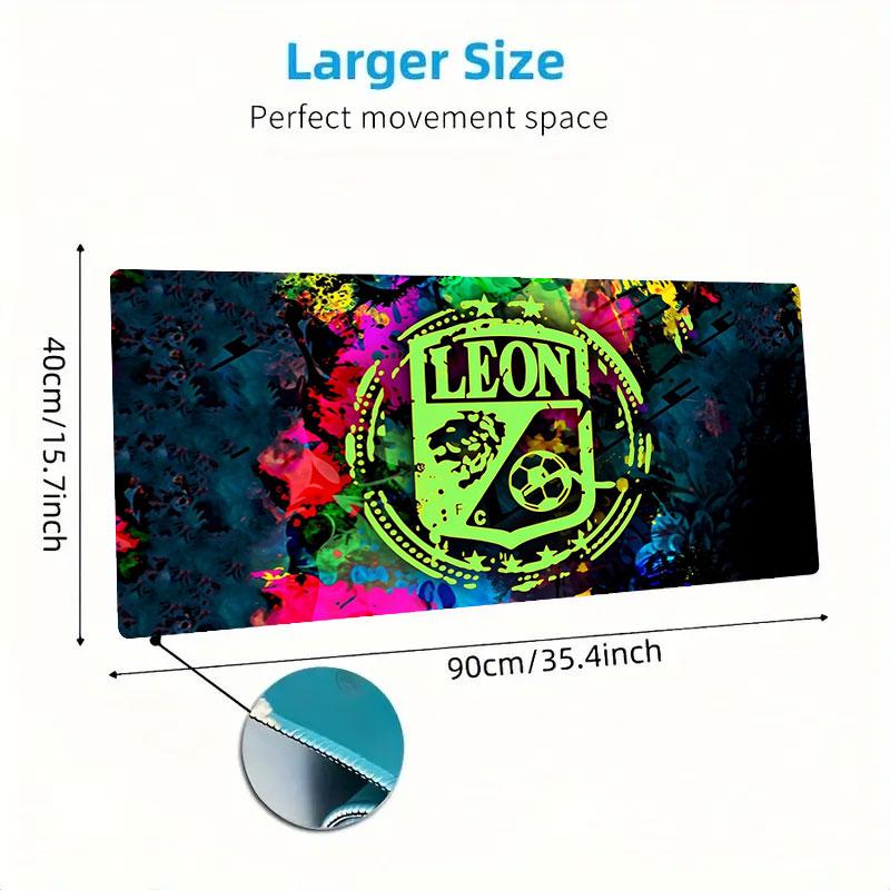 Leon Youth FC Mouse Pad, Large Gaming Desk Mat, Non-slip XXL Mousepad for Laptop & Tablet, Mini PC Playmat with Stitched Edges