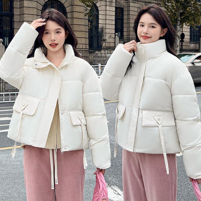 Short bread clothes, down cotton clothes for women, small people, thickened stand-up collar, warm and casual temperament, winter cotton jacket.