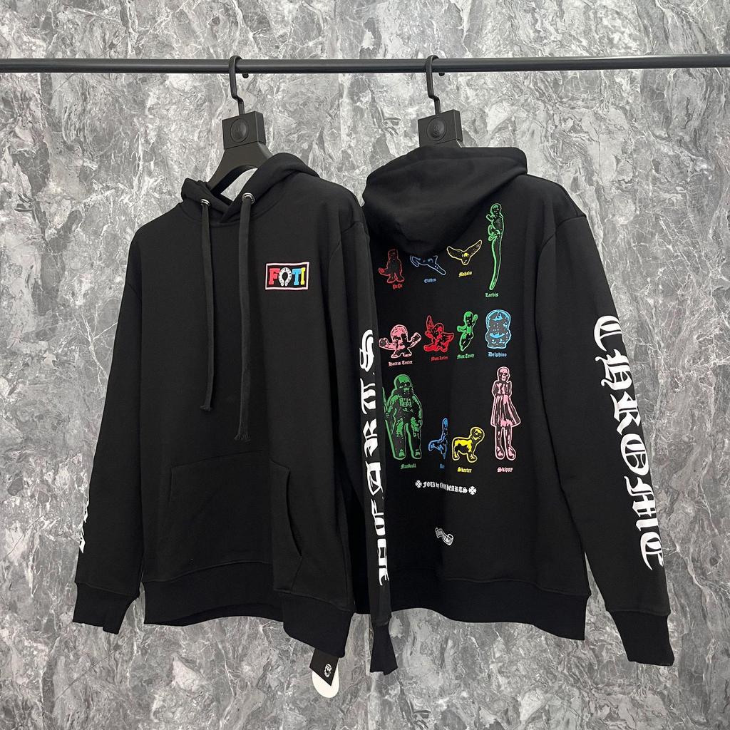 New Chrome Hearts Sanskrit Cross Cropped Hoodie