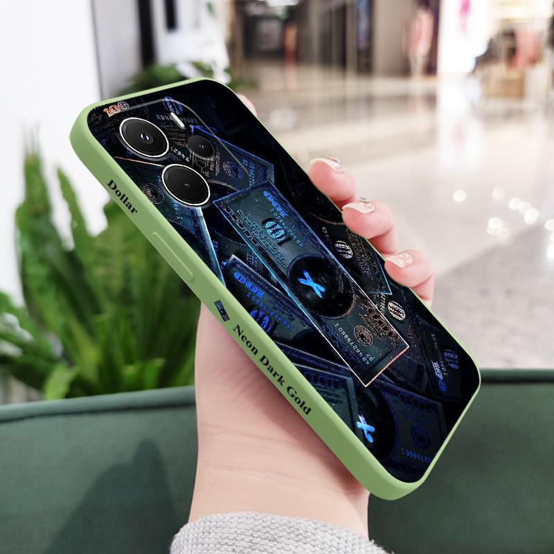 

Dark Realm Money Phone Case For Xiaomi Redmi Note 14 13 12 12S 11 11S 10 10S 15 15C 14C Pro Plus 4G 5G Liquid Silicone Cover Redmi Note14 4G светло-зеленый
