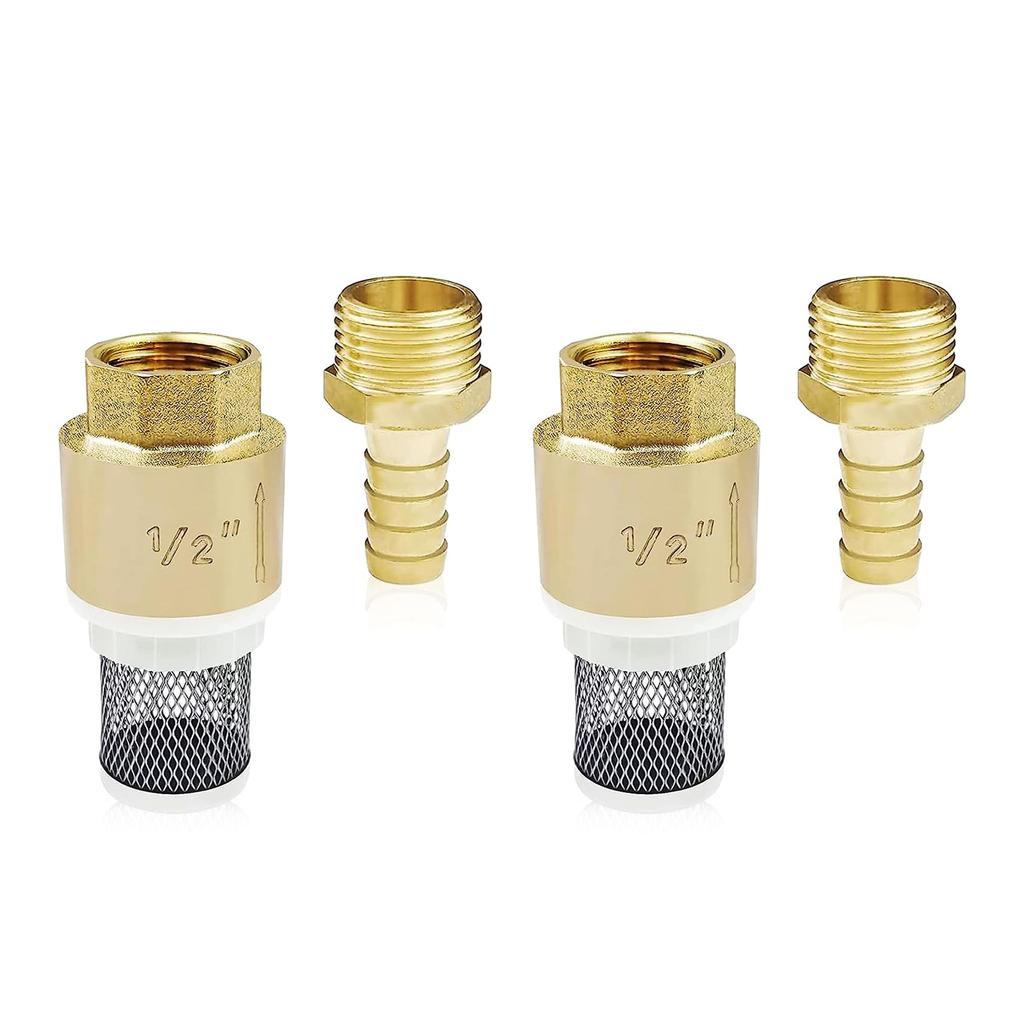 Check Valves 1/2 Inch Brass Foot Valve With Hose Connection Backflow Prevention Brass Check Valve Filter Bottom Valve