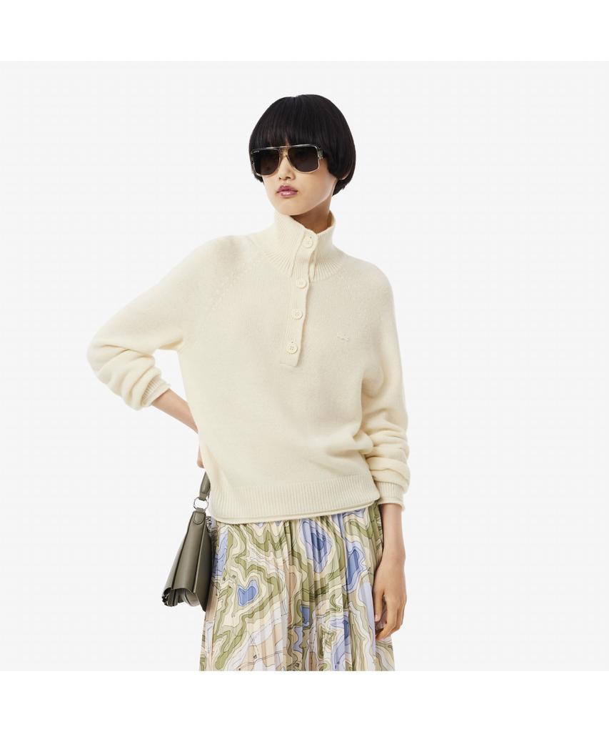 LACOSTE Women'S Carded Wool Half-Button Sweater Af4010-55N Xfj