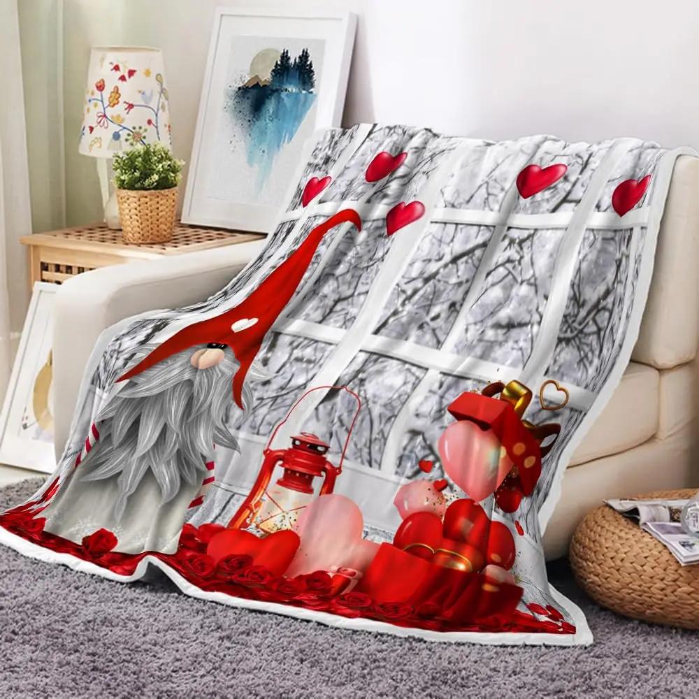 Valentines Day Blanket Kiss Me Red Lips Blanket Festival Birthday Gifts for Women Girlfriend Wife Flannel Love Throw Blankets