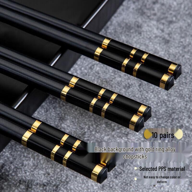 JingJingRS Alloy Chopsticks 10-Pair Set