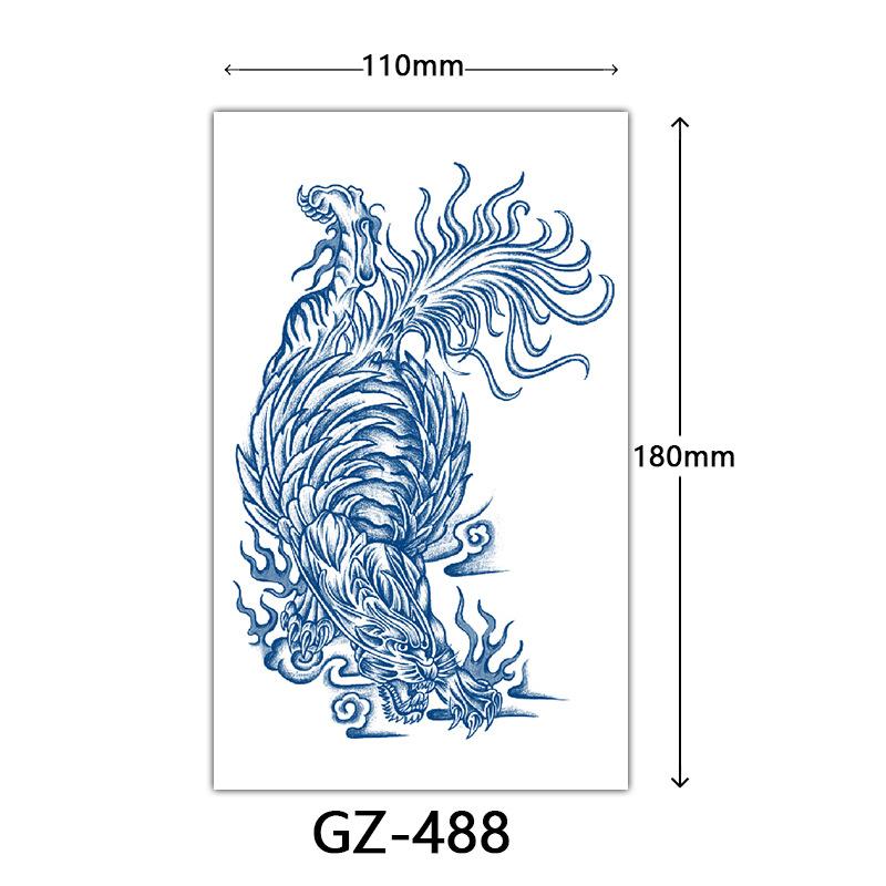 Herbal Tattoo Stickers, Juice Tattoo Stickers, Semi-Permanent Tattoo Stickers Dragon Snake Animal Tattoos