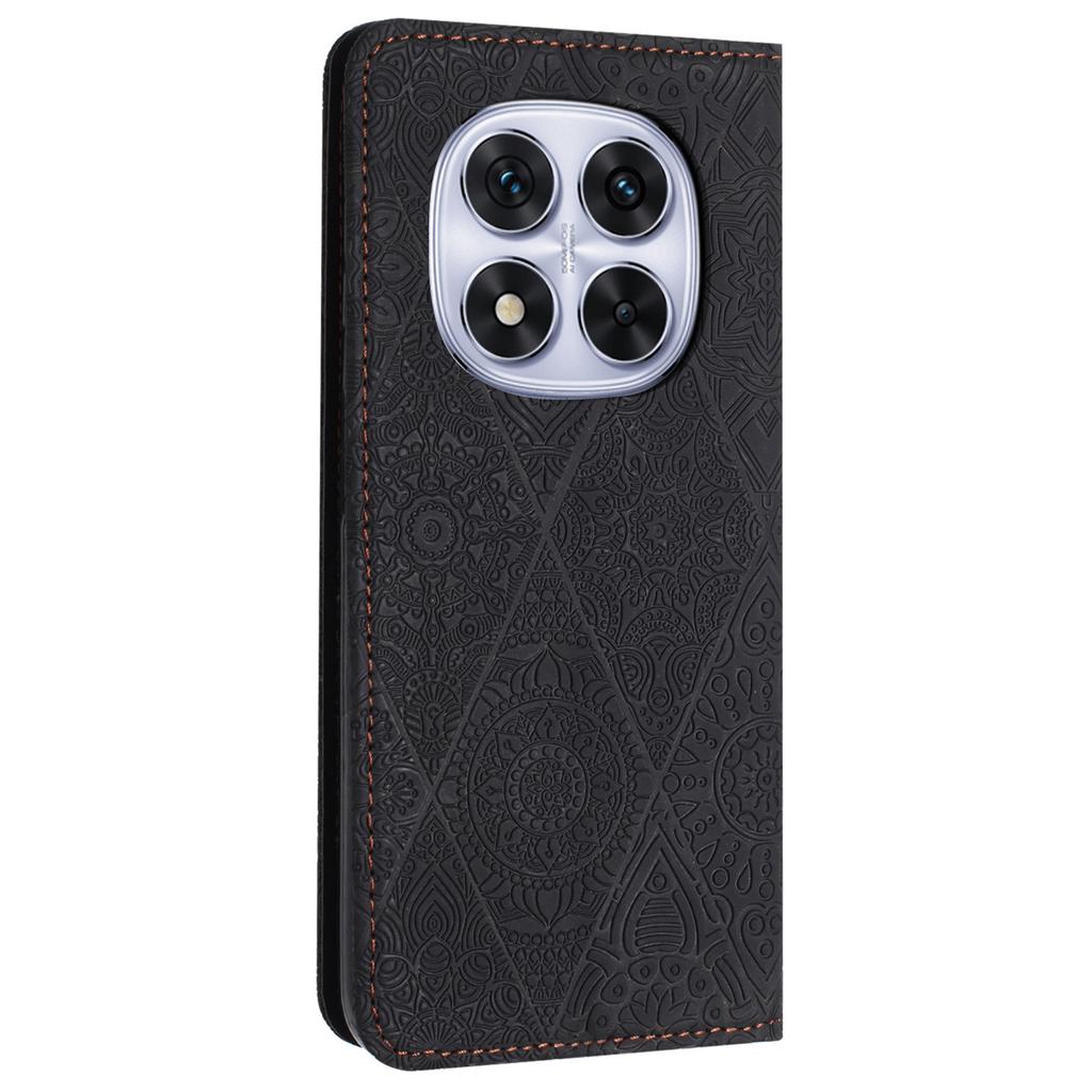 For Xiaomi Redmi Note 14 Pro+ 5G/Note 14 Pro 5G/Note 14 Pro 4G/Poco X7 5G Case Imprinted Flower Wallet Stand Leather Phone Cover