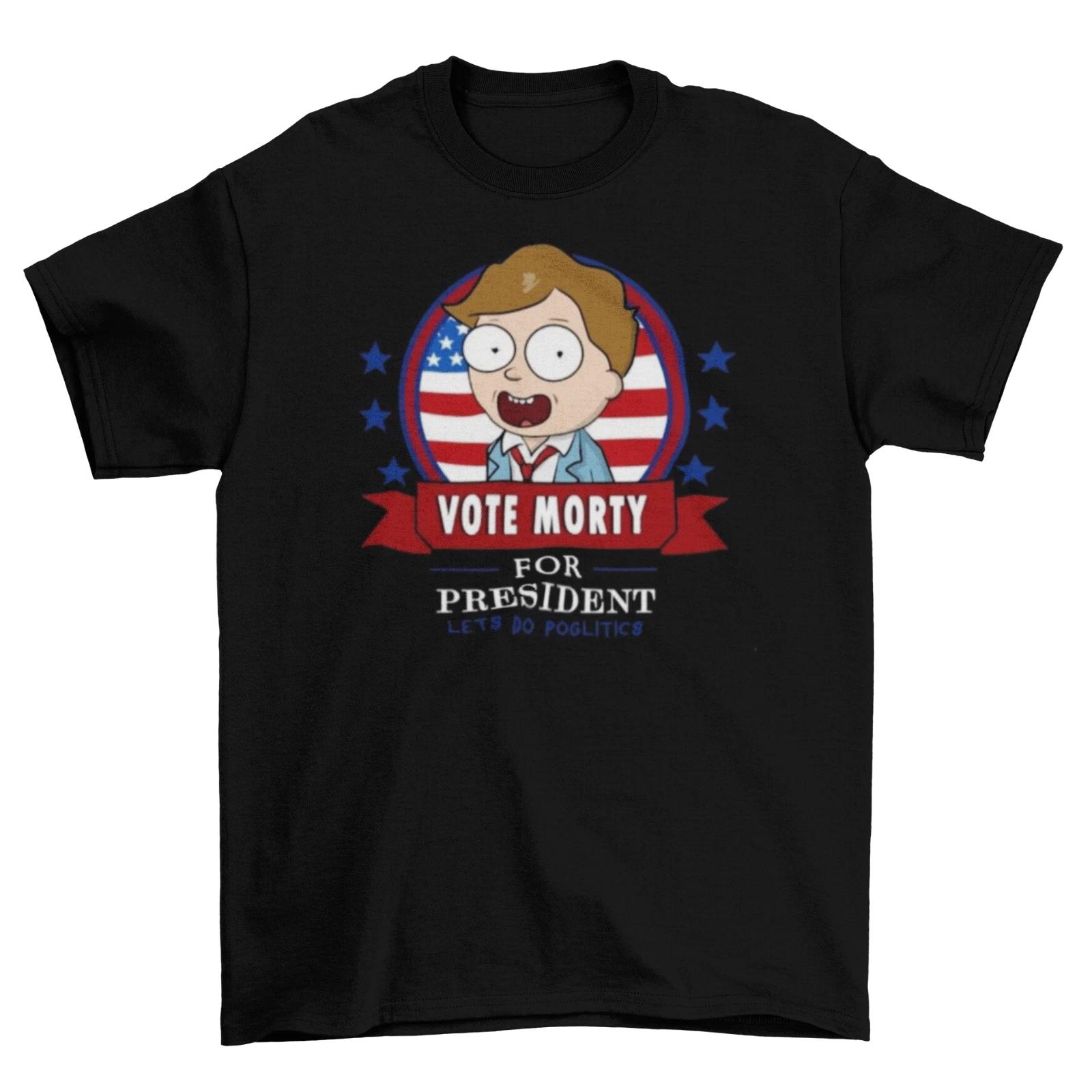 Vote Morty President T-Shirt Unisex Cotton Adult TV Politics New XL