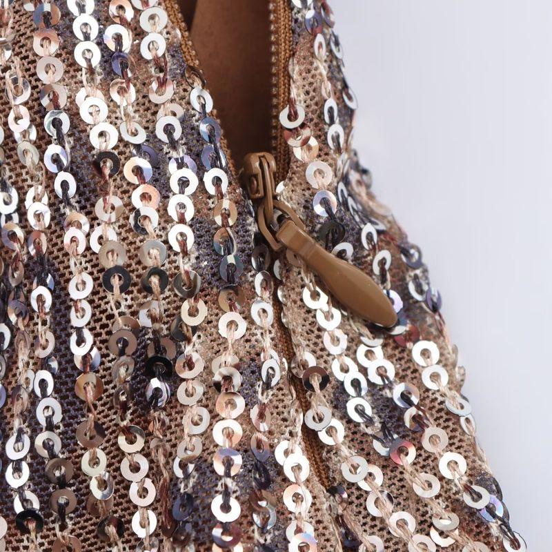 Kaslead New Arrival Women's Clothing Fashion Style Fashionable Sequins Inlaid High Waist Mini Skirt 3920129 051