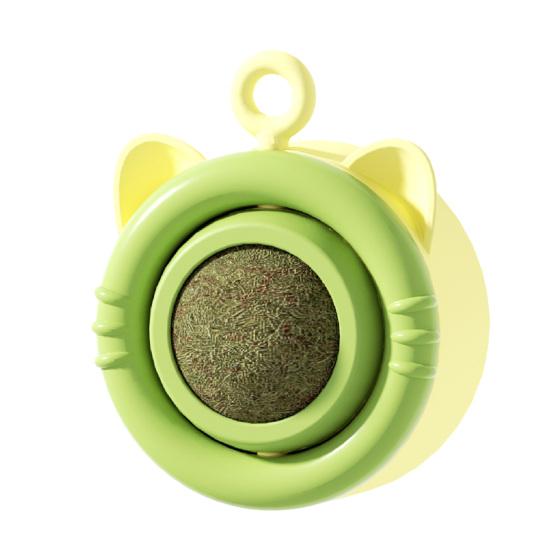 Catnip Ball Cat Toy Rotatable Cat Lick Ball Safe Cat Chew Toy with Adhesive for Kitten Teething Wall Mounted Catnip Toy