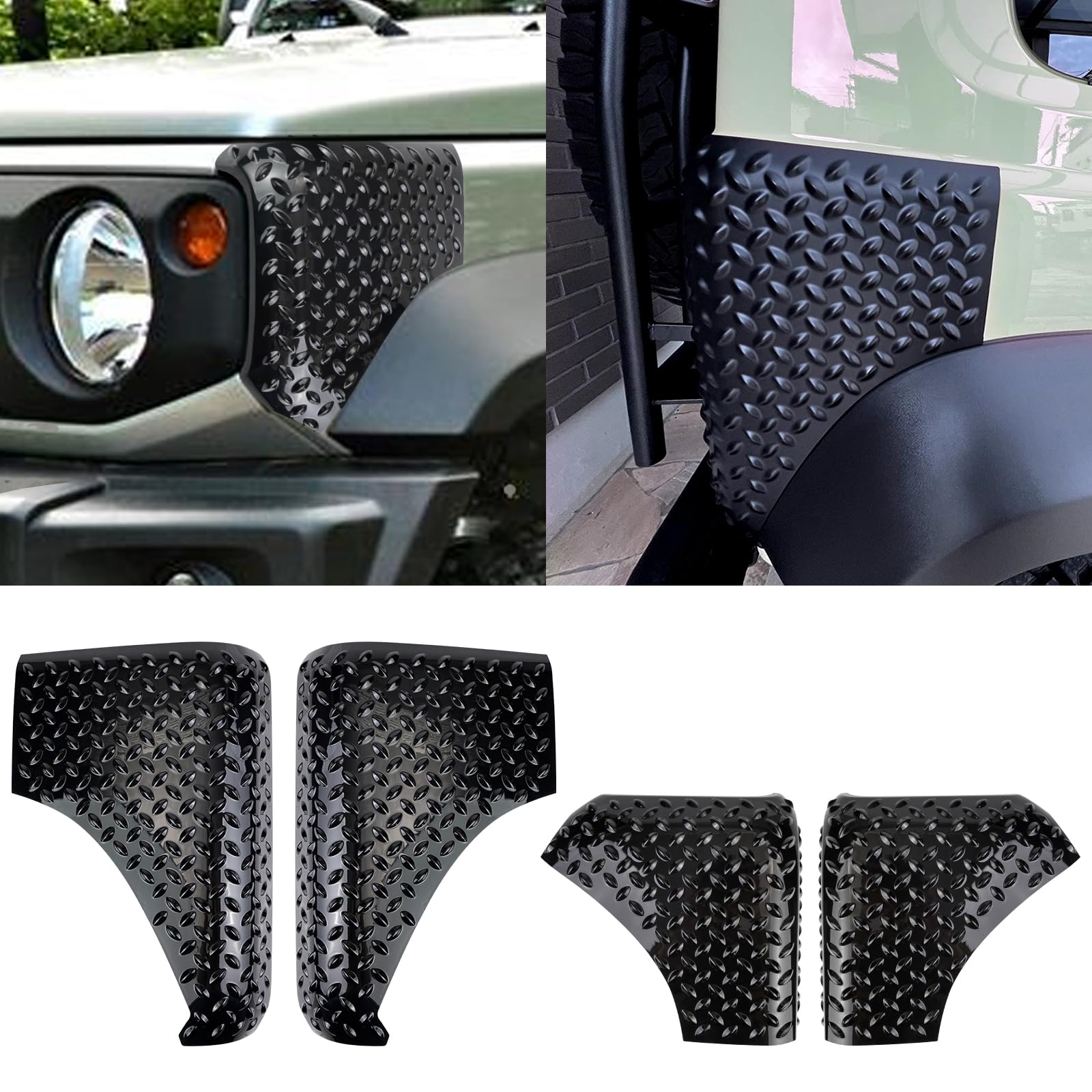 

Защитные накладки на крылья/углы, Кастомный аэрокит для Jimny JB64 и Jimny Sierra JB74, Комплект из 4 штук, Передние и задние, Черные