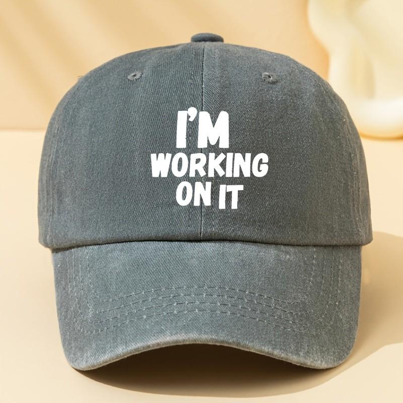 Im Working On It Baseball Cap Washed Cotton Adjustable Casual Outdoor Hat Unisex