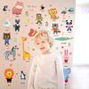 Cartoon Animal Wall Stickers, Removable Decals for Kids Room, Cabinet Fridge DIY Decor, Multi Surface Peel and Stick Mural